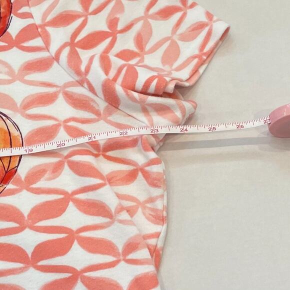 Cotton Blend Orange/Peach/Coral Graphic T-Shirt, Hot Air Balloon, Bling Size 2X - Picture 11 of 12